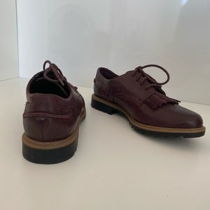 Plum flat loafers